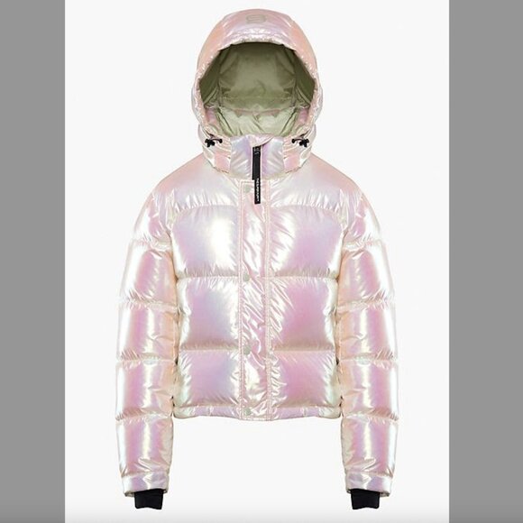 Aritzia Jackets & Blazers - ARITZIA THE SUPER PUFF™ SHORTY | iridescent pink  -- SILVER BIRCH | SIZE L